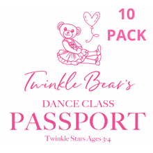 Load image into Gallery viewer, Twinkle Bear's Dance Class Passport (AGE RANGES)
