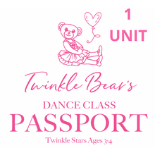 Load image into Gallery viewer, Twinkle Bear's Dance Class Passport (AGE RANGES)