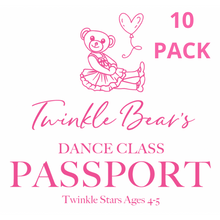 Load image into Gallery viewer, Twinkle Bear's Dance Class Passport (AGE RANGES)