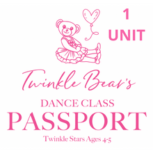 Load image into Gallery viewer, Twinkle Bear's Dance Class Passport (AGE RANGES)