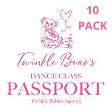 Load image into Gallery viewer, Twinkle Bear&#39;s Dance Class Passport (AGE RANGES)
