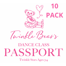 Load image into Gallery viewer, Twinkle Bear&#39;s Dance Class Passport (AGE RANGES)
