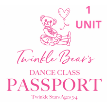 Load image into Gallery viewer, Twinkle Bear&#39;s Dance Class Passport (AGE RANGES)
