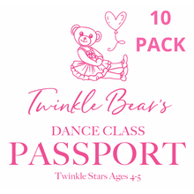 Load image into Gallery viewer, Twinkle Bear&#39;s Dance Class Passport (AGE RANGES)
