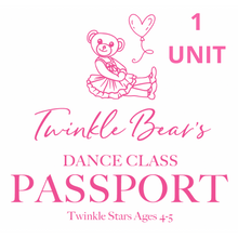 Load image into Gallery viewer, Twinkle Bear&#39;s Dance Class Passport (AGE RANGES)
